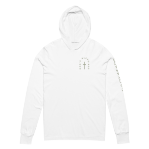 God's Blessing Hooded Long Sleeve Tee - White